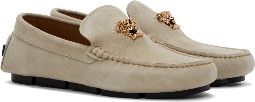 Versace Beige Suede Loafers - Picture 2
