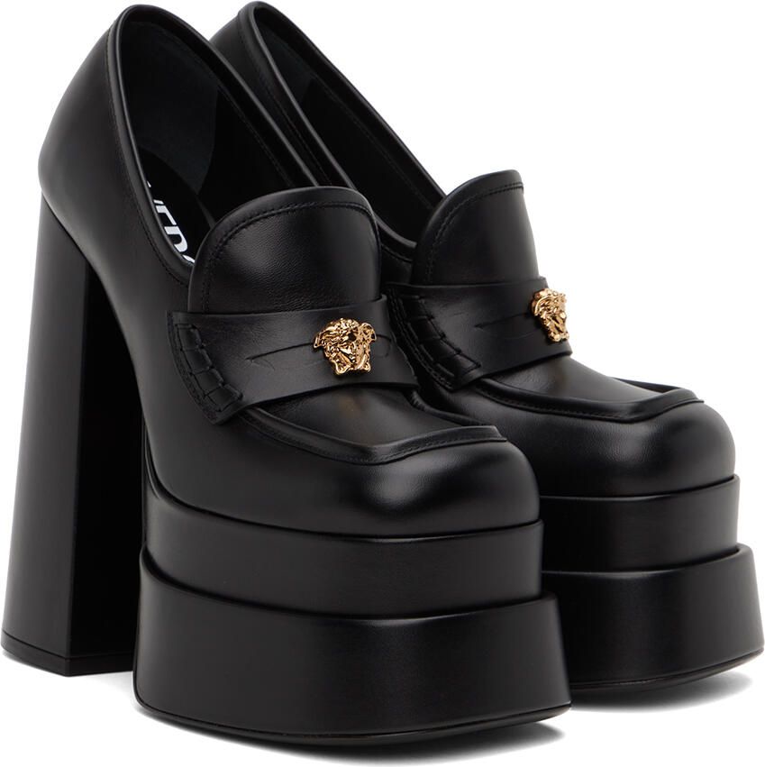 Versace Black Aevitas Platform Heels