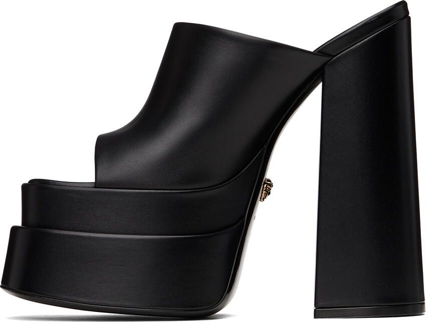 Versace Black Platform Heeled Sandals - Picture 3