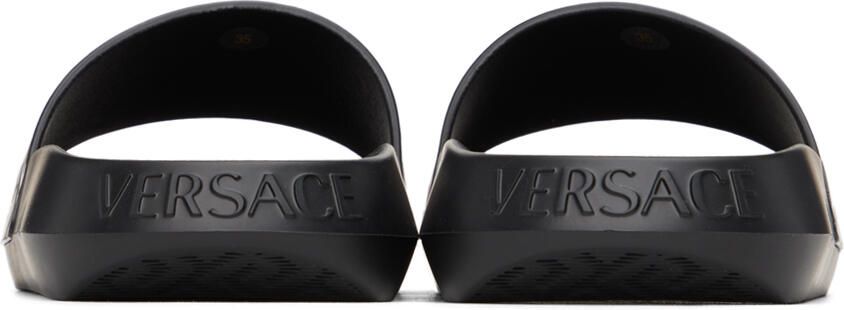 Versace Black Allover Slides