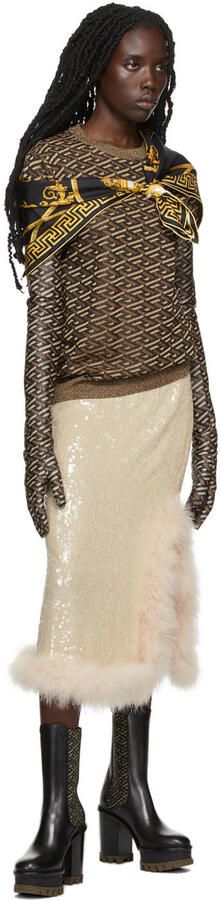 Versace Black & Khaki La Greca Boots - Picture 3