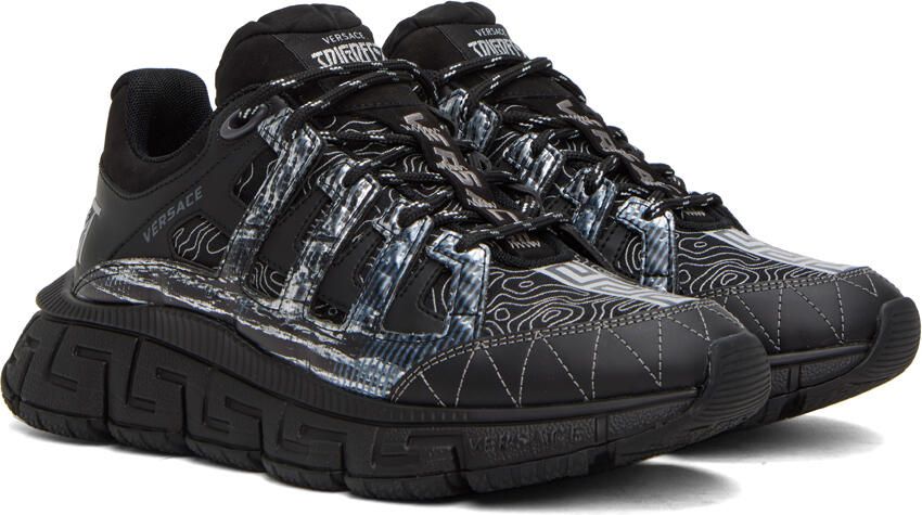 Versace Black & Silver Trigreca Sneakers - Picture 2