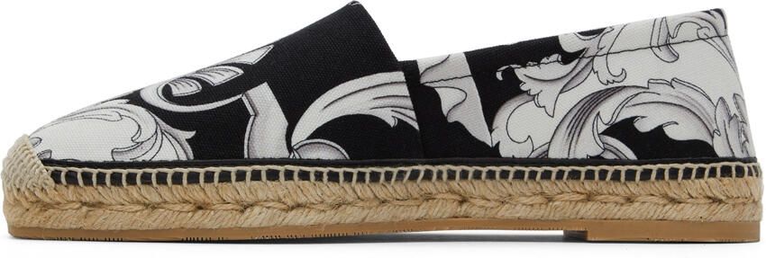 Versace Black & White Baroque Espadrilles - Picture 3