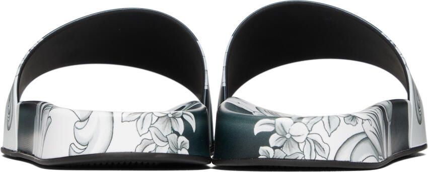 Versace Black & White Baroque Slides