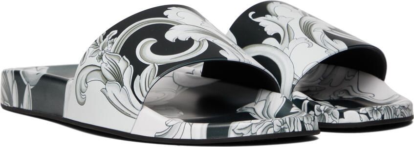 Versace Black & White Baroque Slides - Picture 2
