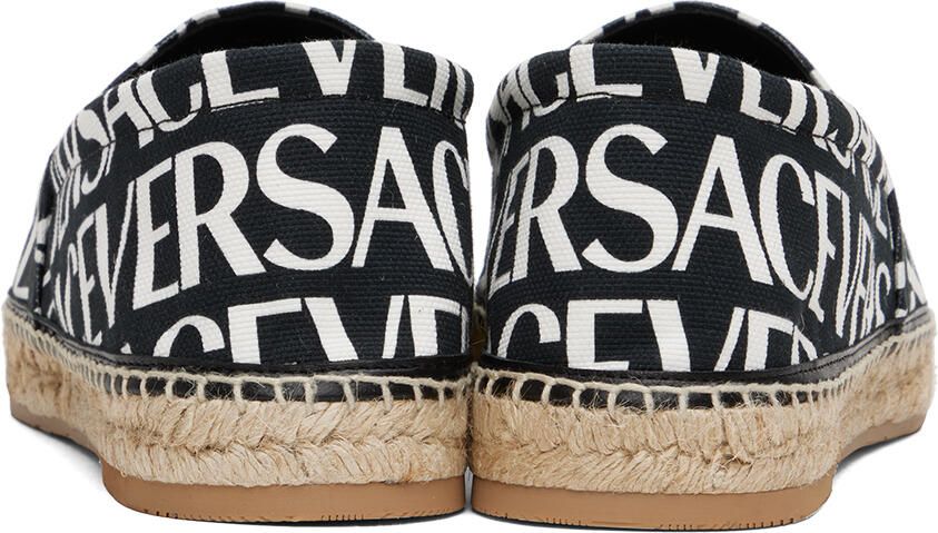 Versace Black & White Logo Espadrilles