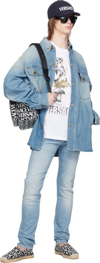 Versace Black & White Logo Espadrilles - Picture 3