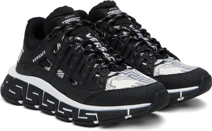 Versace Black & White Trigreca Sneakers - Picture 2