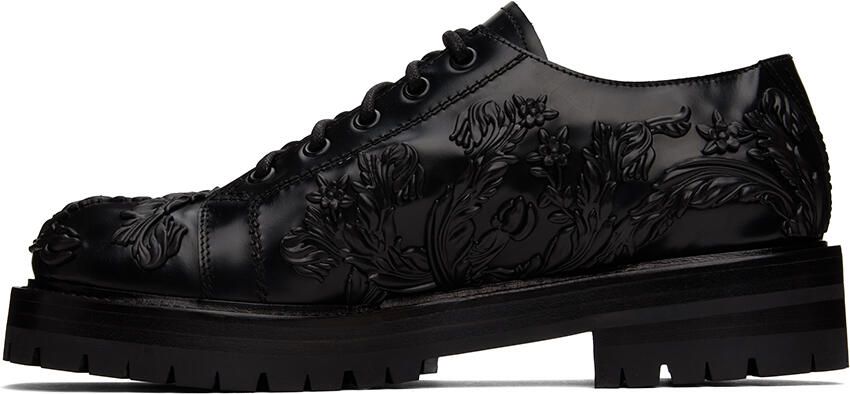 Versace Black Barocco Column Derbys - Picture 3