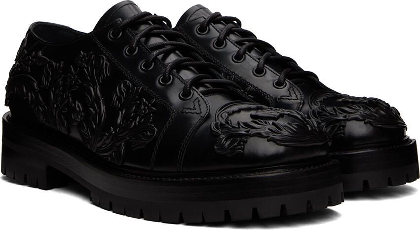 Versace Black Barocco Column Derbys - Picture 2