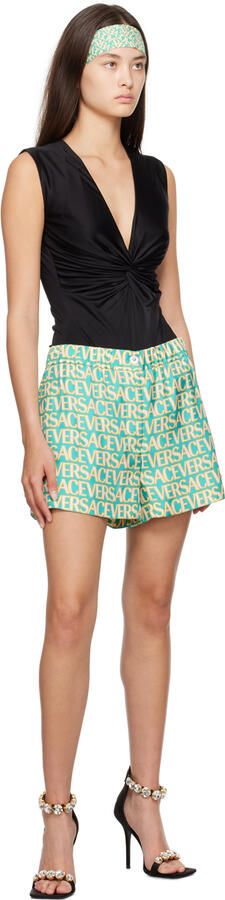 Versace Black Crystal Heeled Sandals - Picture 4