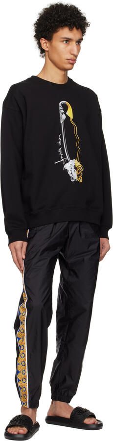 Versace Black Embossed Slides - Picture 5