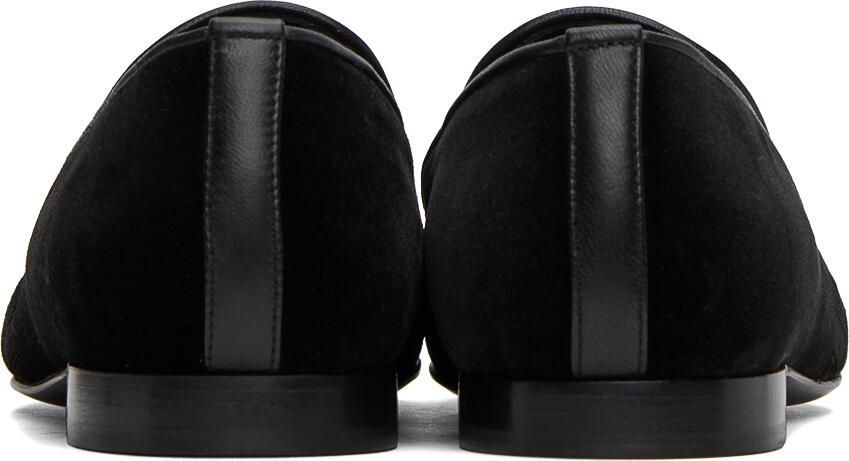 Versace Black Embroidered Loafers