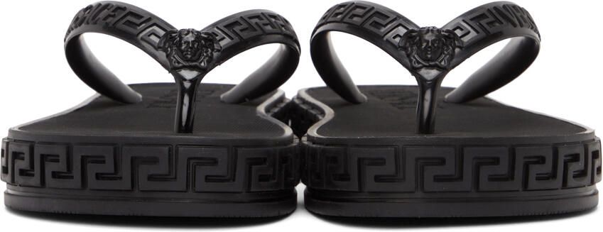 Versace Black Greca Sandals - Picture 3