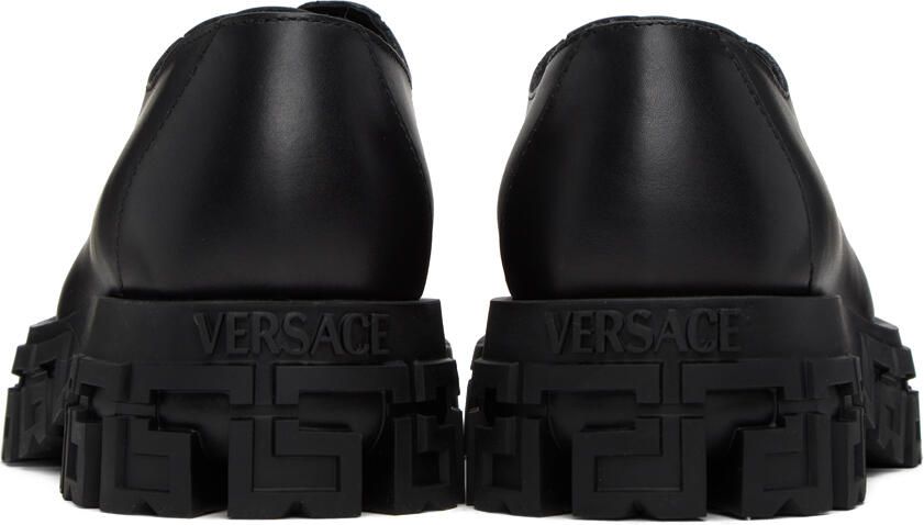 Versace Black Greek Key Derbys