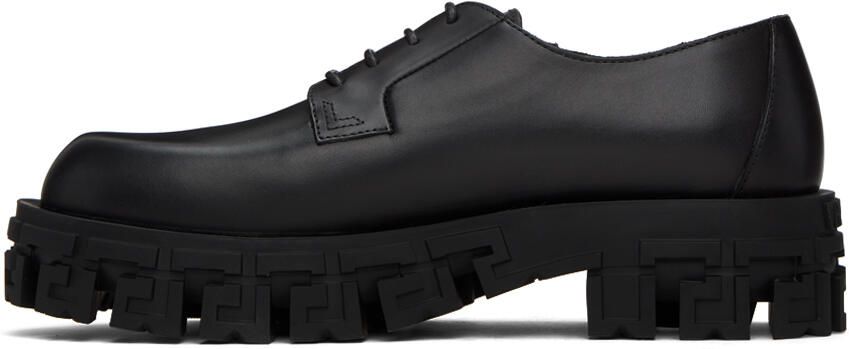 Versace Black Greek Key Derbys - Picture 3
