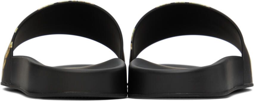 Versace Black La Greca Chain Slides - Picture 2