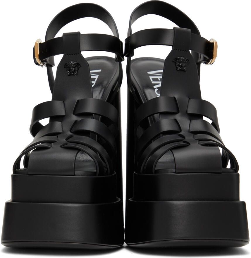 Versace Black La Medusa Platform Sandals