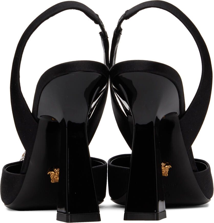 Versace Black 'La Medusa' Slingback Heels