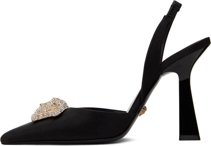 Versace Black 'La Medusa' Slingback Heels - Picture 3