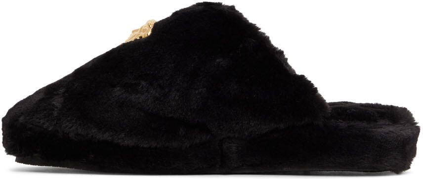 Versace Black 'La Medusa' Slippers - Picture 3