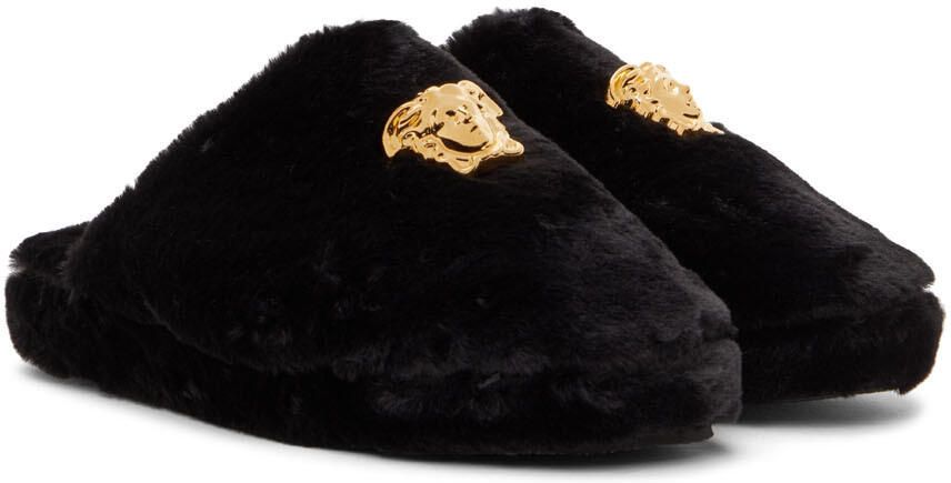 Versace Black 'La Medusa' Slippers - Picture 2