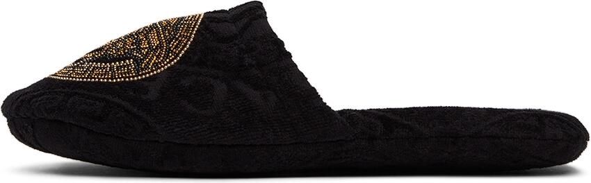 Versace Black Medusa Greca Slippers - Picture 4