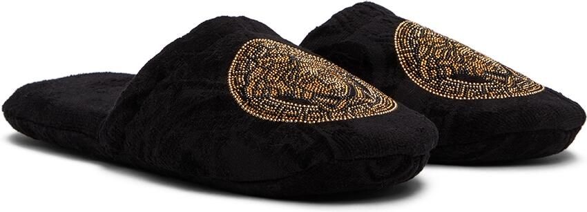 Versace Black Medusa Greca Slippers - Picture 2