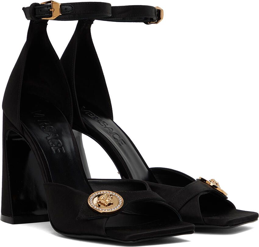 Versace Black Medusa Heeled Sandals - Picture 2