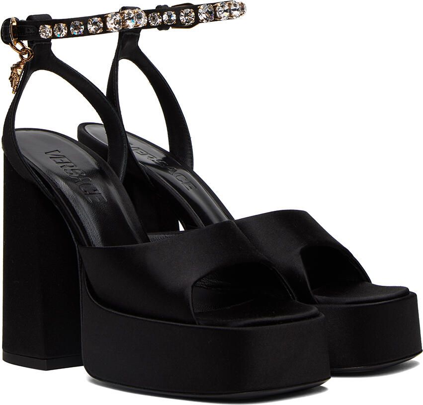 Versace Black Medusa Heeled Sandals
