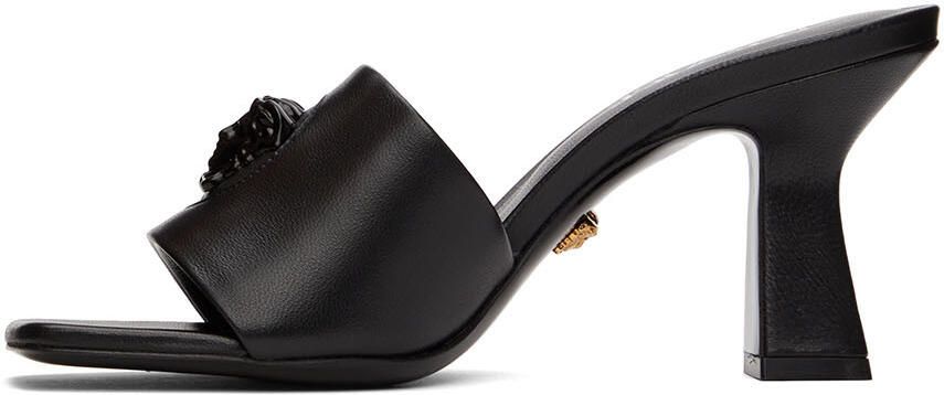 Versace Black Medusa Mid-Heel Mules - Picture 3