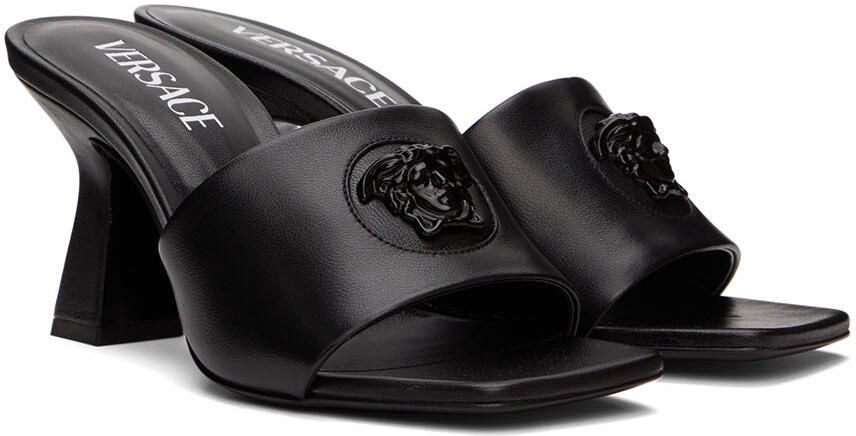 Versace Black Medusa Mid-Heel Mules - Picture 2