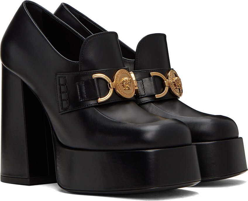 Versace Black Medusa Platform Heels - Picture 3