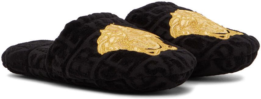 Versace Black Medusa Slippers