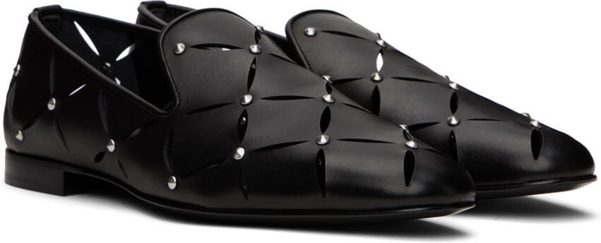 Versace Black Perforated Slippers - Picture 2