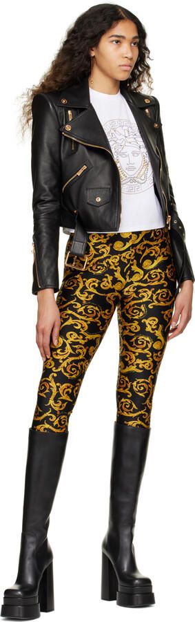 Versace Black Platform Tall Boots - Picture 4