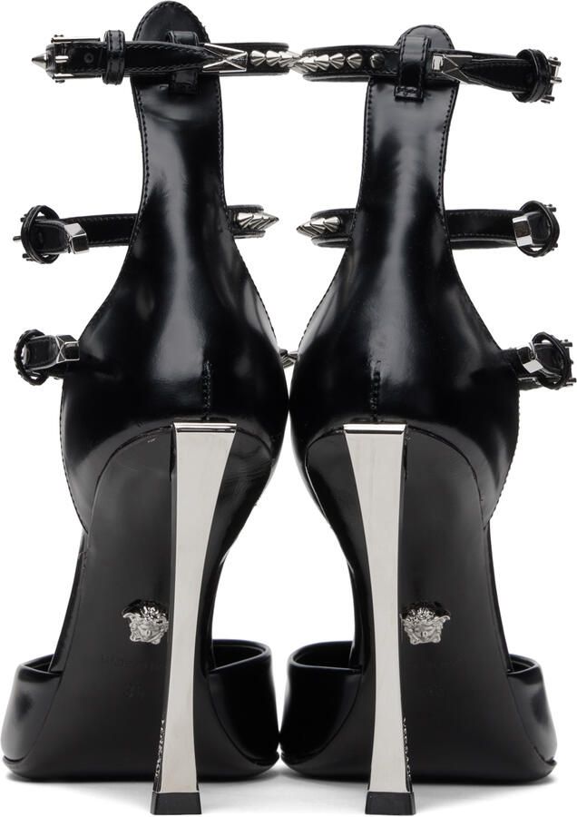 Versace Black Spiked Pin-Point Heels - Picture 3