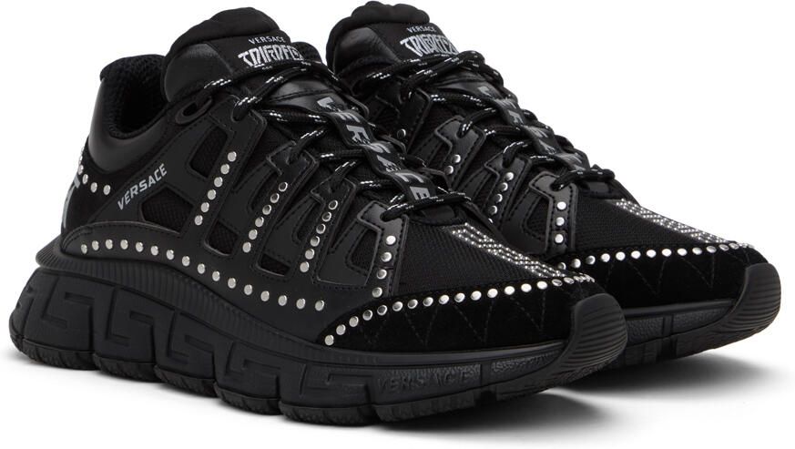 Versace Black Studded Trigreca Sneakers - Picture 2