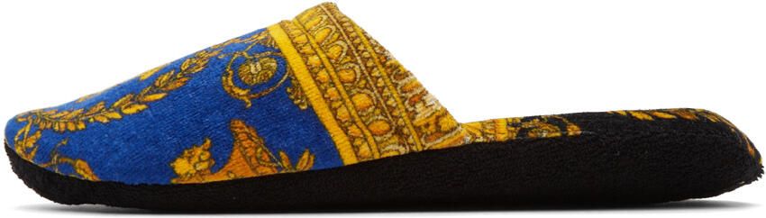 Versace Blue & Gold I Love Barocco Slippers - Picture 4