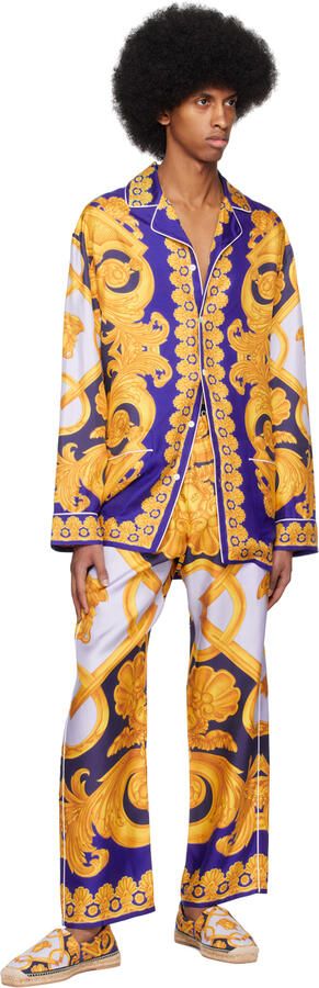 Versace Blue Barocco Espadrilles - Picture 3