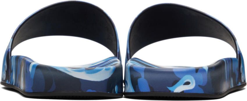 Versace Blue Baroccoflage Slides - Picture 2