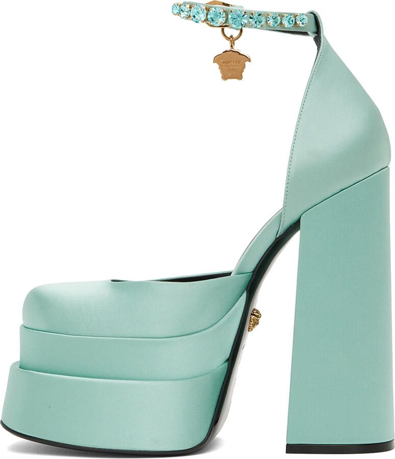 Versace Blue Medusa Aevitas Platform Heels - Picture 3