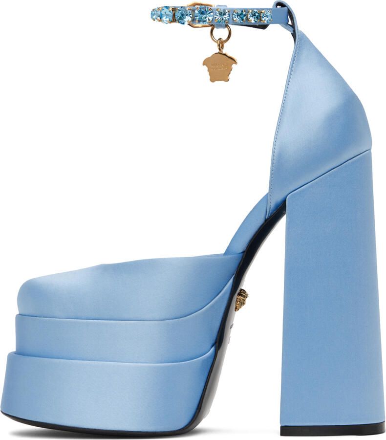 Versace Blue Medusa Aevitas Platform Heels