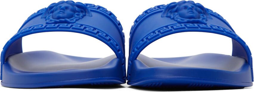 Versace Blue Palazzo Pool Slides - Picture 2