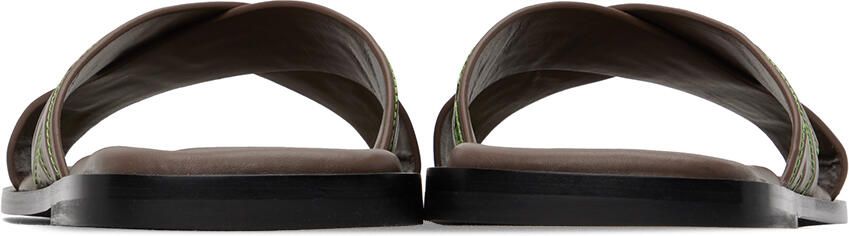 Versace Brown Greca Sandals - Picture 3
