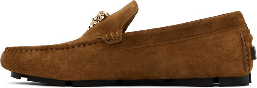 Versace Brown 'La Medusa' Loafers - Picture 3