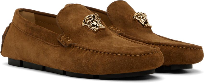 Versace Brown 'La Medusa' Loafers - Picture 2