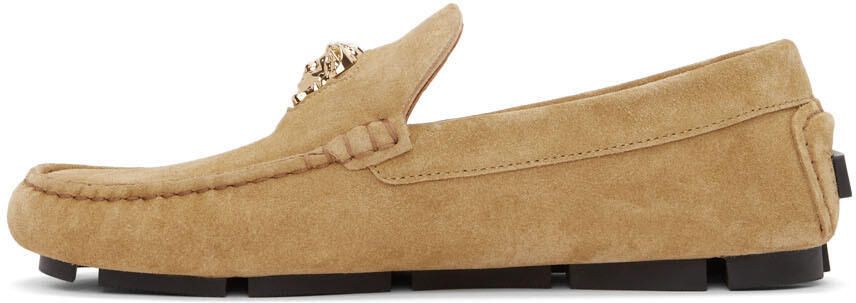 Versace Brown Suede 'La Medusa' Loafers - Picture 4