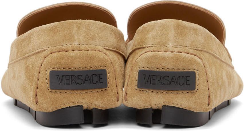 Versace Brown Suede 'La Medusa' Loafers - Picture 3