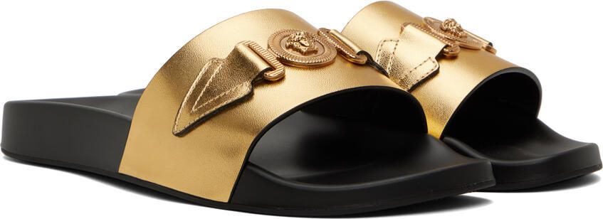 Versace Gold Medusa Biggie Slides - Picture 2